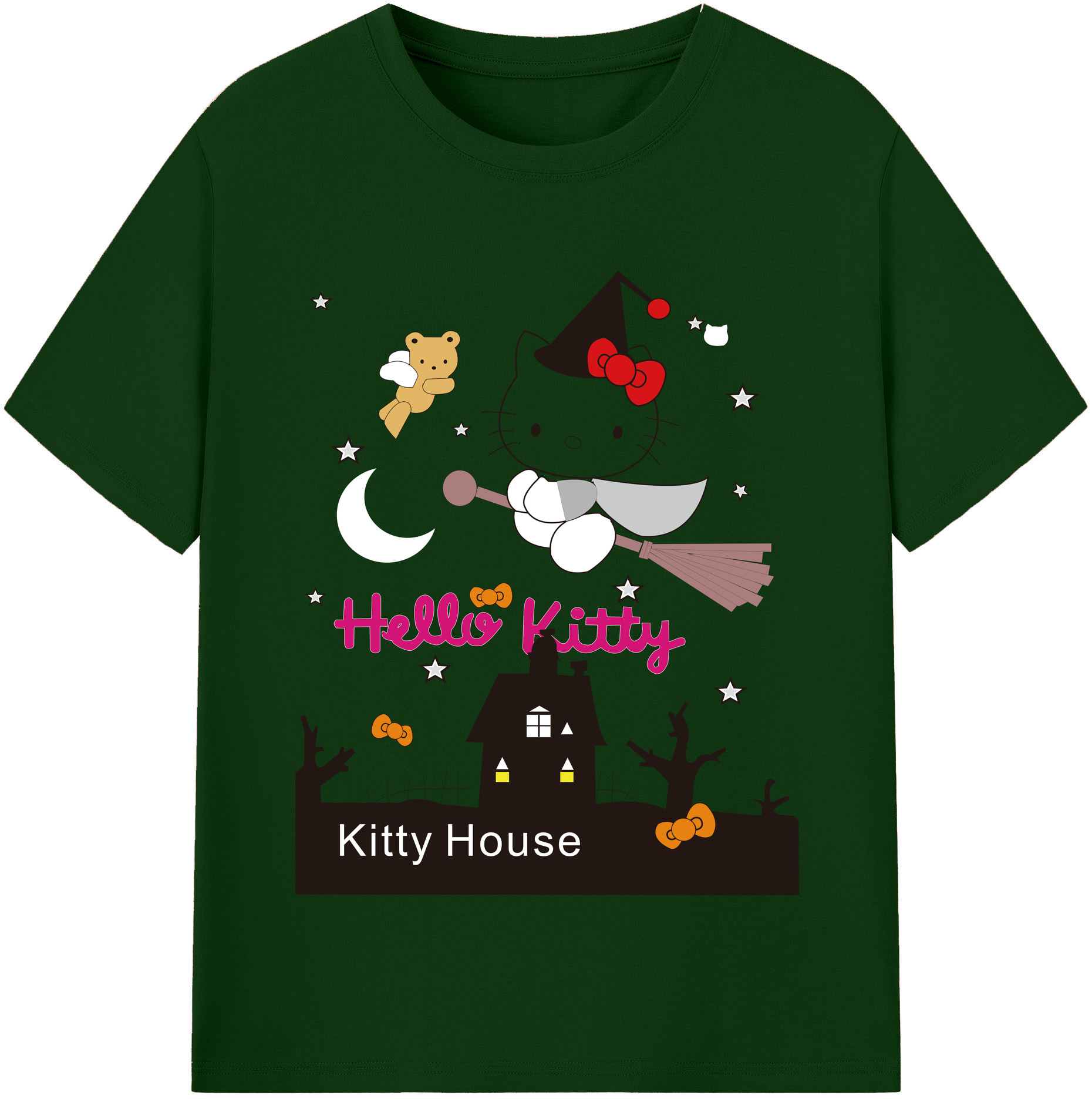 （画像用） Hello Kitty ハローキティ 綿100％半袖Tシャツ（フロントプリント）